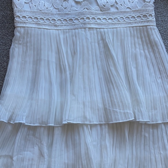 White Lace Ruffle Dress - Picture 5 of 9